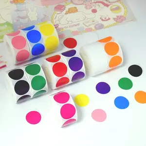 Multicolor Round Dot Stickers, Self-Adhesive Color Coding Circle Labels, 500 Labels Per Roll Small Round Sticker Labels for Office Classroom Home Sorting, Inventory Classification, DIY Crafts, Gift Envelope Sealing & Item Marking