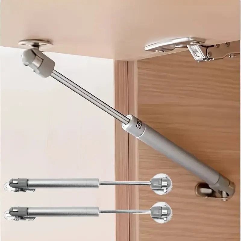 2-Piece Classic Style Polished Metal Surface Door-Mount Hydraulic Gas Springs - Soft Opening Hinges, 100N/22.51LB, Suitable for Kitchen Cabinets, Furniture, Toy Boxes, Versatile Use, Classic Style Hinges, Soft Closing Hinges