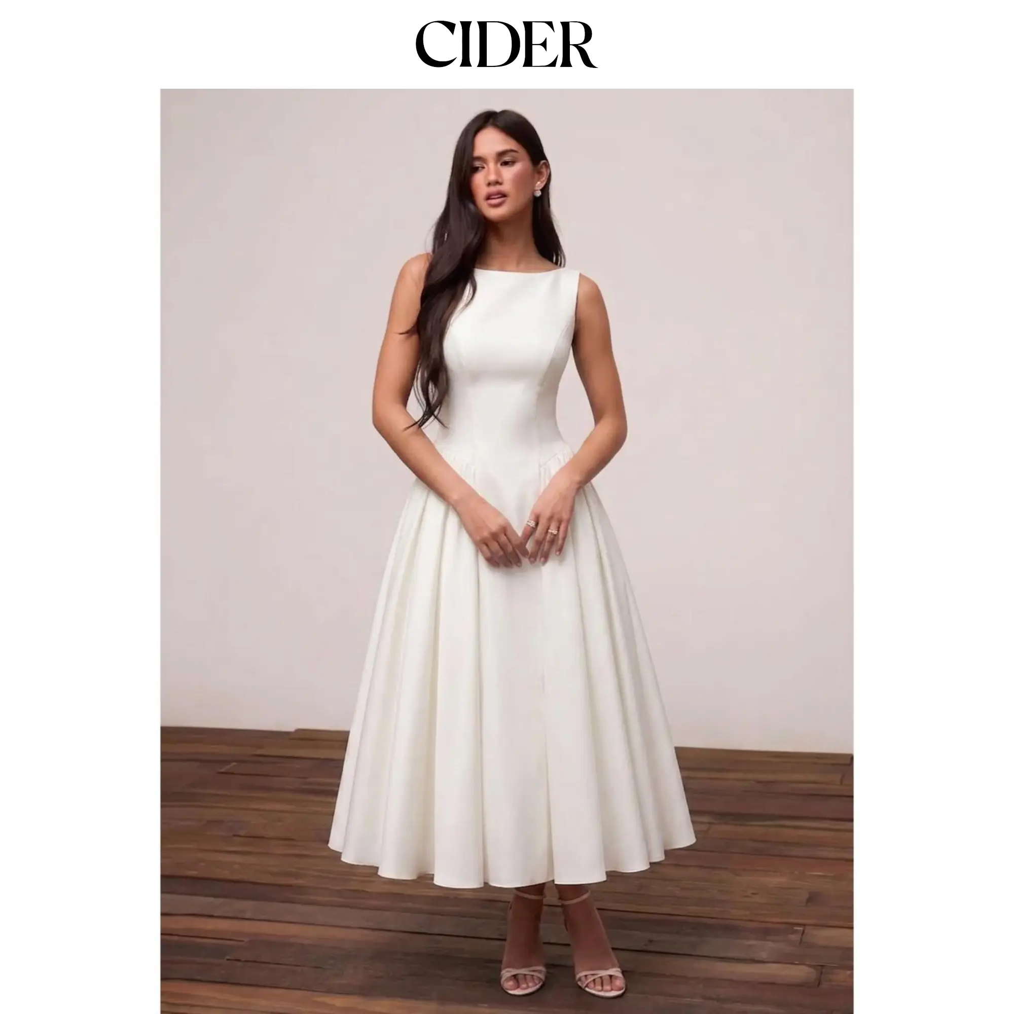 Cider Boat Neck Backless Flared Maxi Dress SohoChic