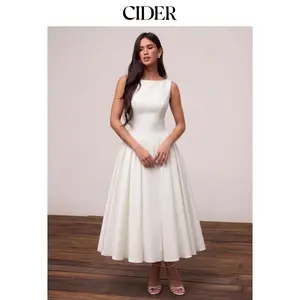 Cider Boat Neck Backless Flared Maxi Dress Dealsforyou