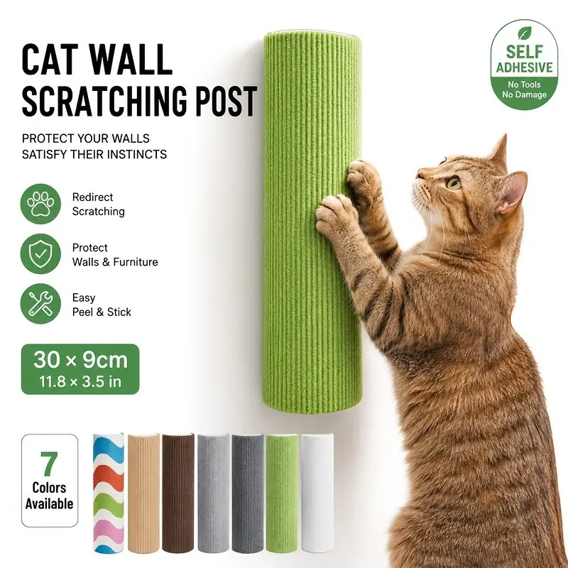 Self-Adhesive No-Drill Wall Cat Scratching Post, Durable Cat Scratch Board, Furniture Protection, Free Combination Cat Climbing Module, Kitten Scratching Post
