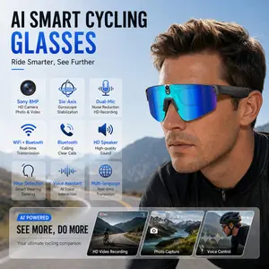 POV AI Smart Cycling Glasses: 8MP HD Camera with 6-Axis EIS for Steady Video. Features Real-Time Translation & Dual-Mic Noise Cancellation for Clear Calls & Music. Prescription-Ready Smart Eyewear for Outdoor Sports.