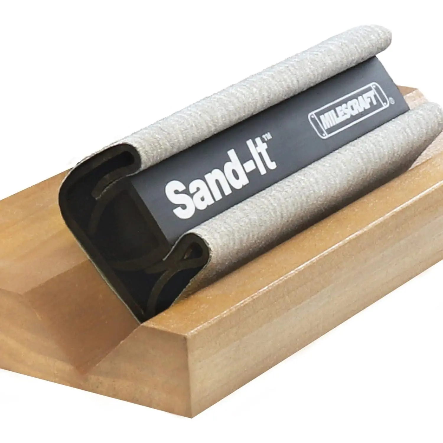 Milescraft 1622 Sand-It Multi-Surface Sanding Block. Sand Flat, Concave, Convex & Round Surfaces or Fit into Tight Spaces. Accepts any ¼ Sheet of Sand Paper. 150 Grit Sand Paper Included