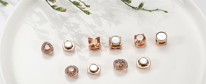 Florideco Stainless Steel Magnetic Stud Earrings for Women Non-piercing CZ Hypoallergenic Clip On Stud Earrings Round Square Teardrop Faux Diamond Halo Magnetic Earrings Set