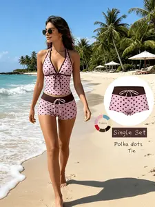 2026 New Summer Women's Two-Piece Plaid Bikini Set, Retro Sportswear, Beachwear Fit, Swimsuits Summer, Perfect for Pool Parties and Luxury Beach Vacations