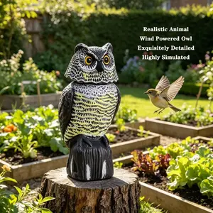 Realistic Rotating Owl Bird Repeller, Deter Birds and Insects, Waterproof and Weather-Resistant, Easy Installation, Long-Lasting Protection