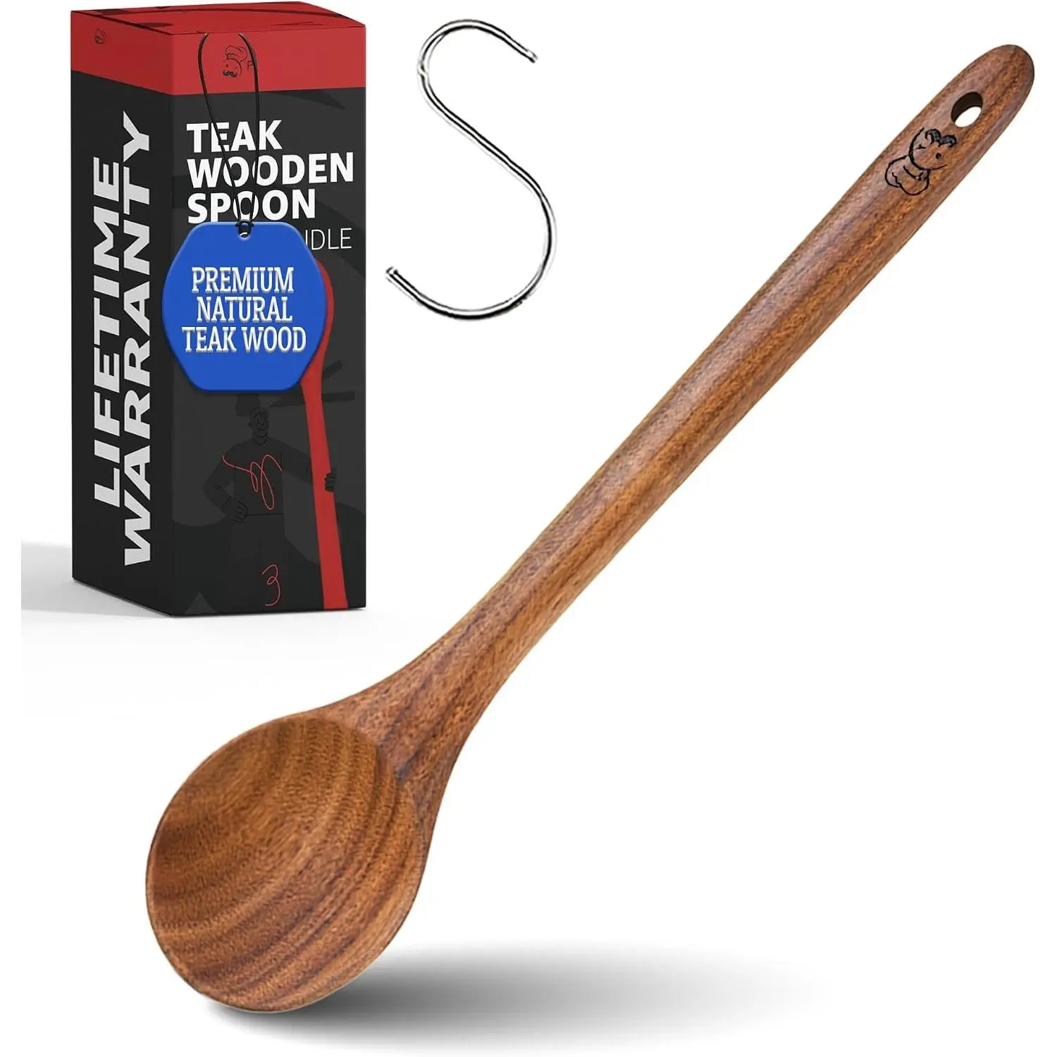 Teak  Spatula for Cooking - Flat Wooden Spatula for Cooking  Nonstick Pans, Stirring & Flipping -  Kitchen Utensil - Wide Wooden Paddle for Baking & Serving