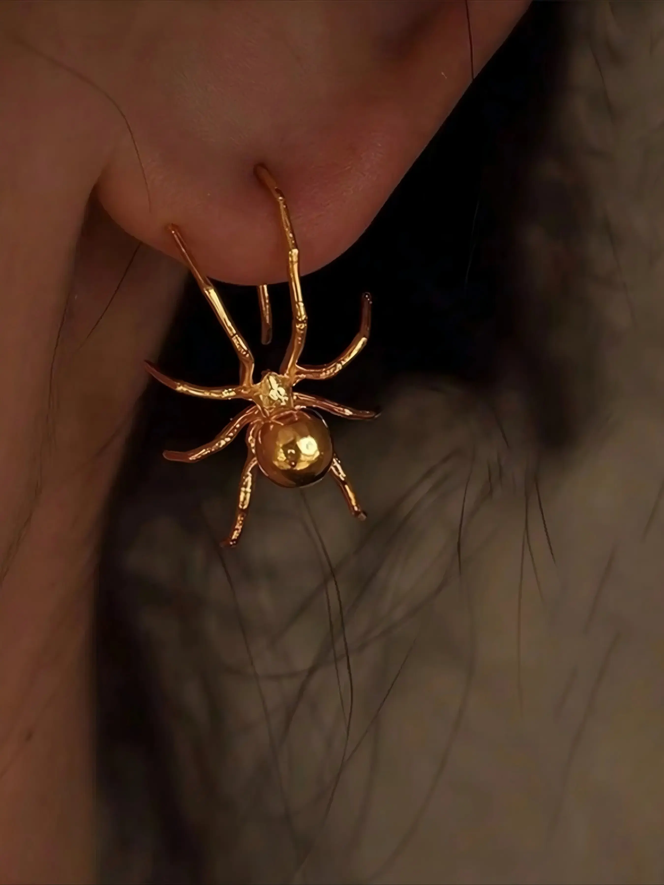 Unique High-End Handcrafted Spider-Shaped Earrings, Silver Color/ Dangle Earrings, Statement Earring, Gothic Earrings, Witchy Jewelry, Fashionable Women's Jewelry, Perfect Gift