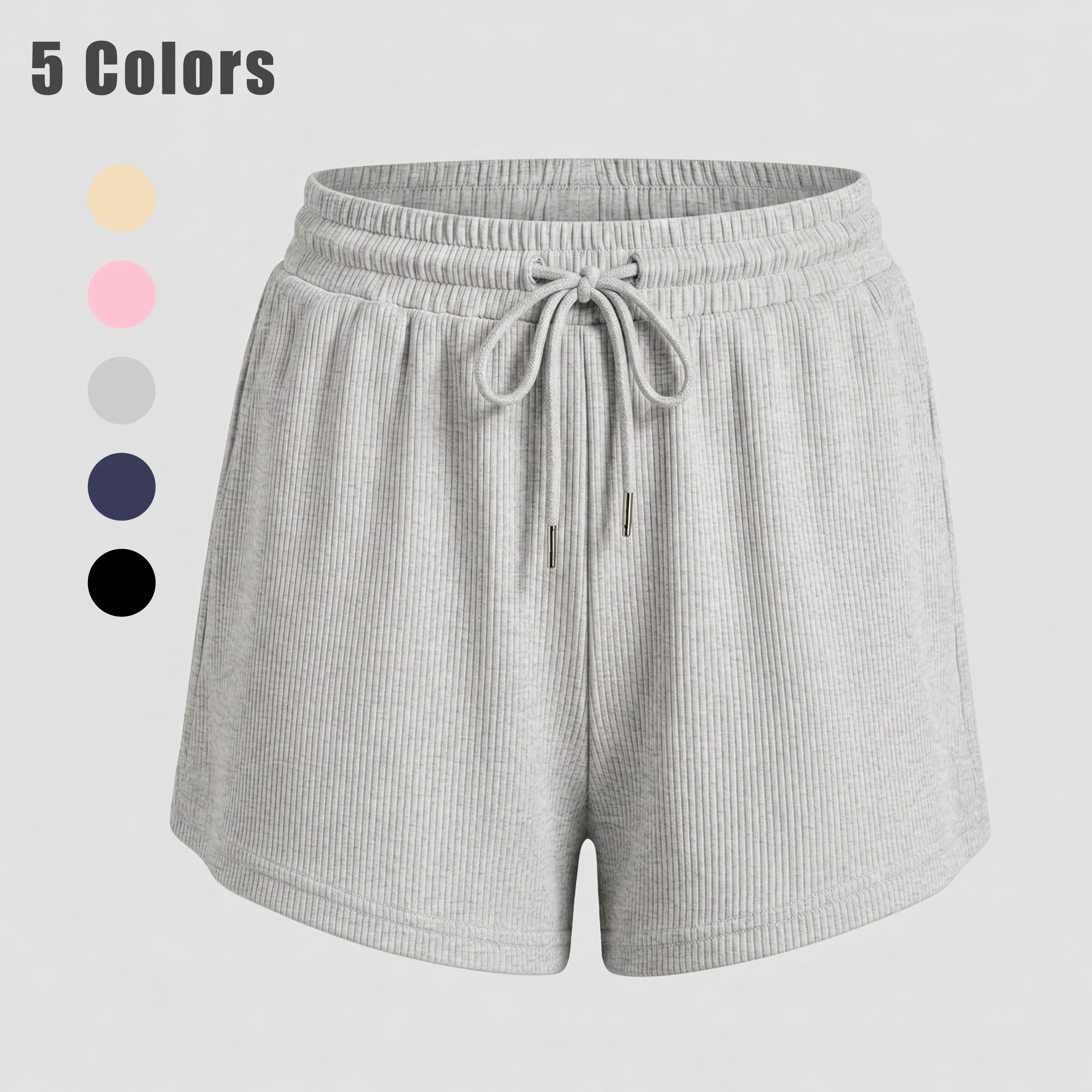 These Women's Ribbed Shorts Feature A Casual, Fitted Silhouette And Are Crafted From Soft, Stretchy Ribbed Knit Fabric—Perfect For Everyday Wear, Vacation, And Street-Style Looks.