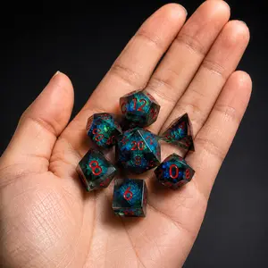 Mini Galaxy Dice Set – 7PCS Resin Polyhedral Dice for DND, RPG & Tabletop Games