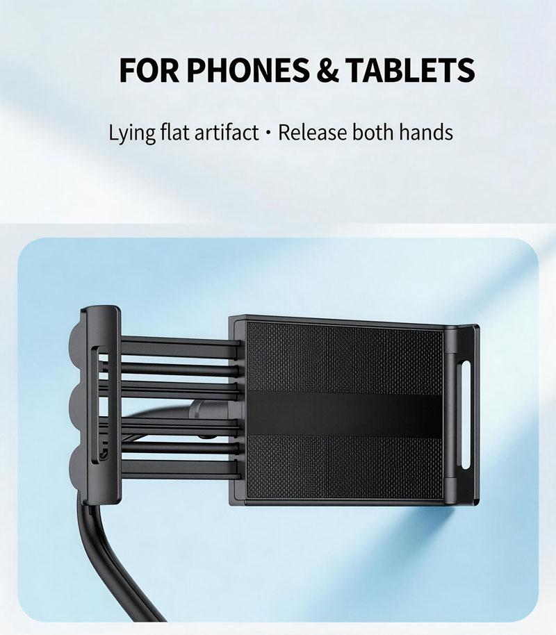 Universal 360 °   Rotating Tablet & Phone Stand with Adjustable Flexible Spiral Base, Bendable Holder for Desk & Bedside