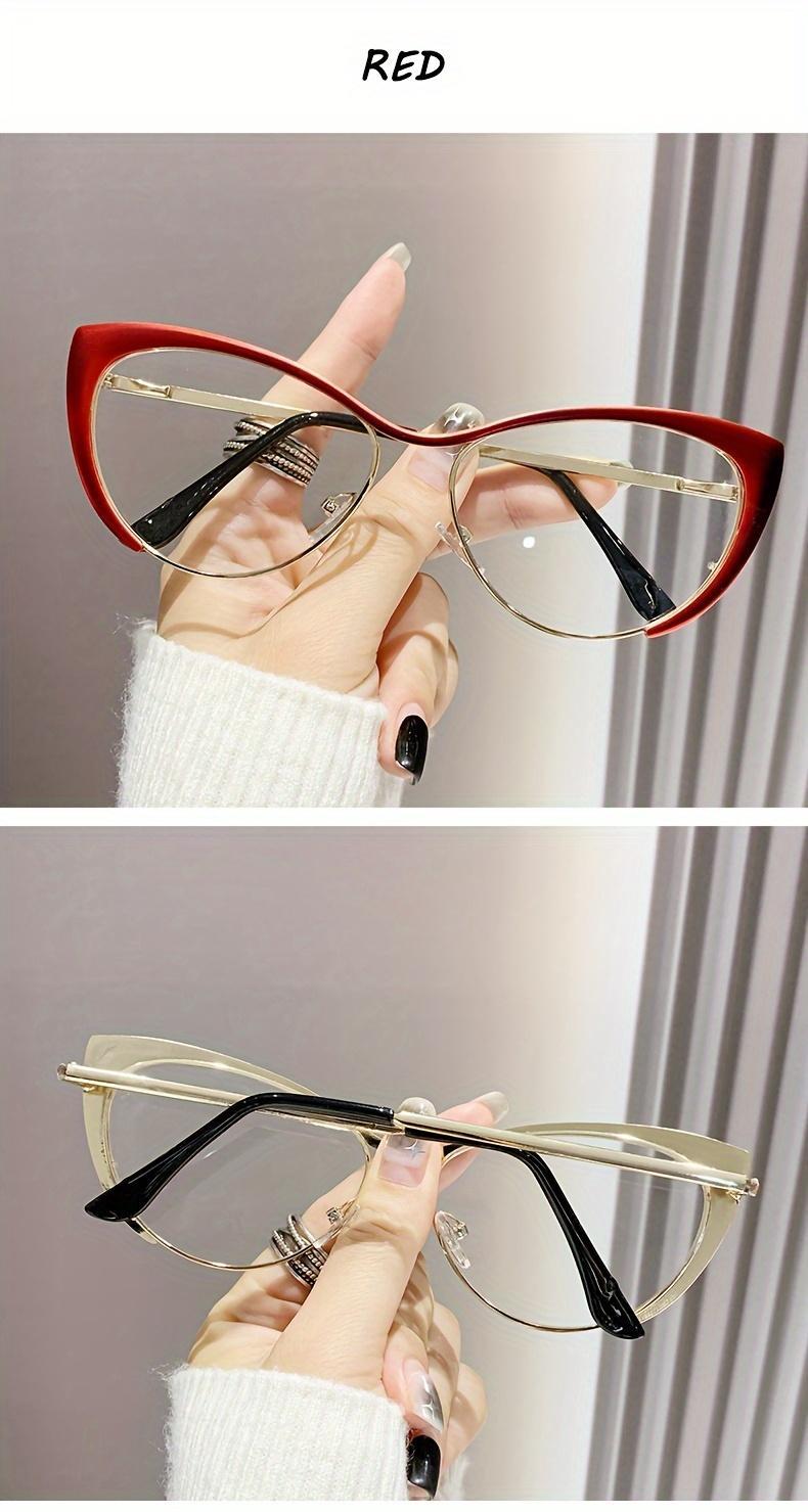 Luxurious Golden Cat-Eye Anti-Blue Light Glasses  Women – Retro Punk Style, Perfect  Party Decorations and Stylish Wear Blocking for Screens Protection Glasses for Women Light Computer Gaming Glasses