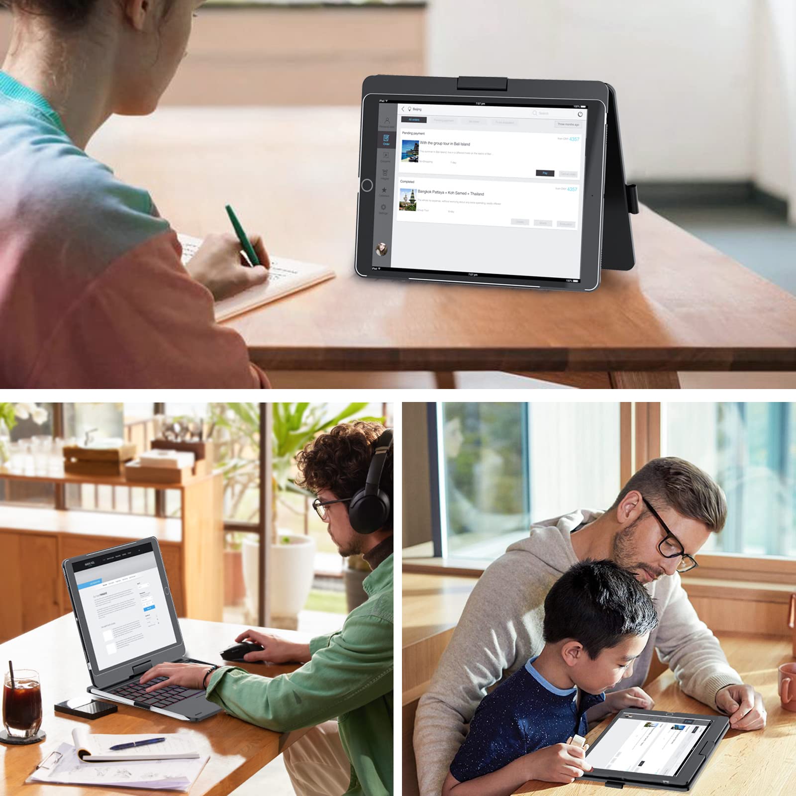 Multi-touch Tablet Keyboard Case, Portable Business Keyboard, Multifunctional Keyboard, Click-anywhere Trackpad, Keyboard with Touchpad, Suitable For iPad 10.2-inch(7/8/9 generation - 2019, 2020, 2021)-10.5 iPad Air3/Pro(2019/2017)