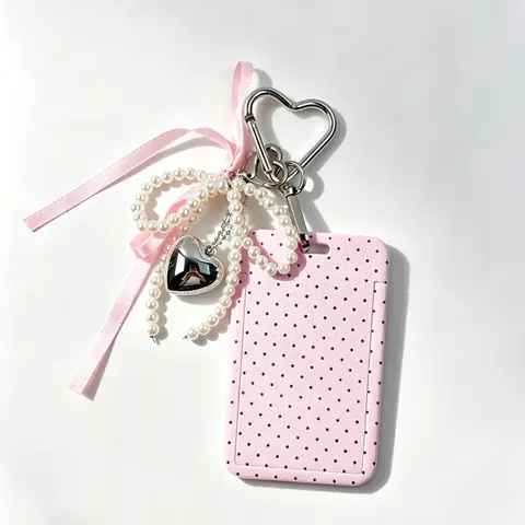 Polka Dot Bag Charm Keychain Pendant, Cute Keychains, Cute Accessory for Bags, Backpacks, Airline Tags and Wallets, Casual Style, Perfect Gift Idea
