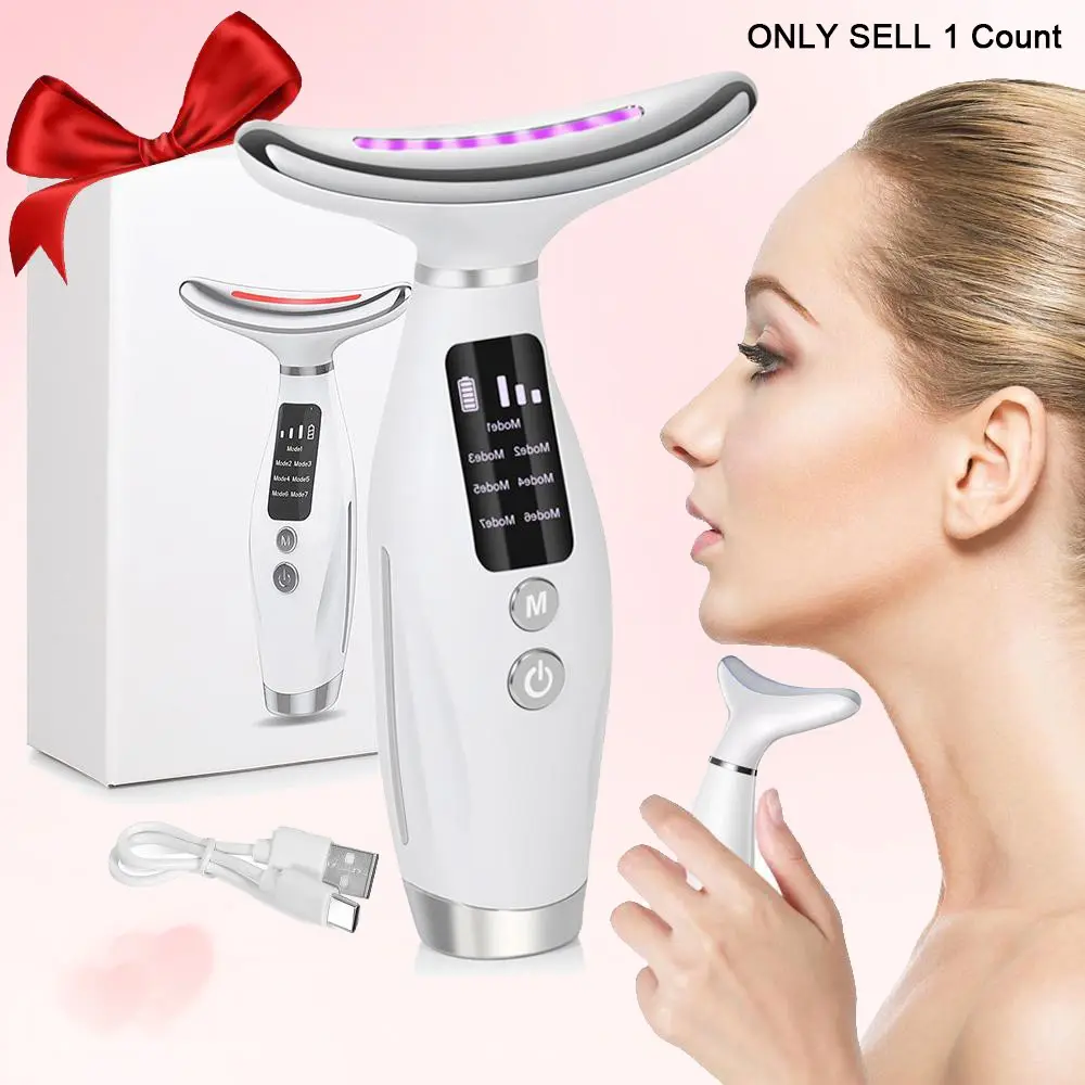 Cordless Facial and Neck Massager, Beauty Neck Instrument, Skin Care Face Massager, Vibration Rechargeable Personal Massager, Mother's Day Gifts
