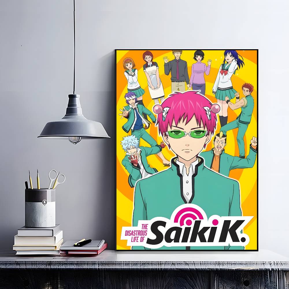 Anime The Disastrous Life Of Saiki K Poster HD art sticky wall waterproof home living room bedroom bar aesthetic decoration