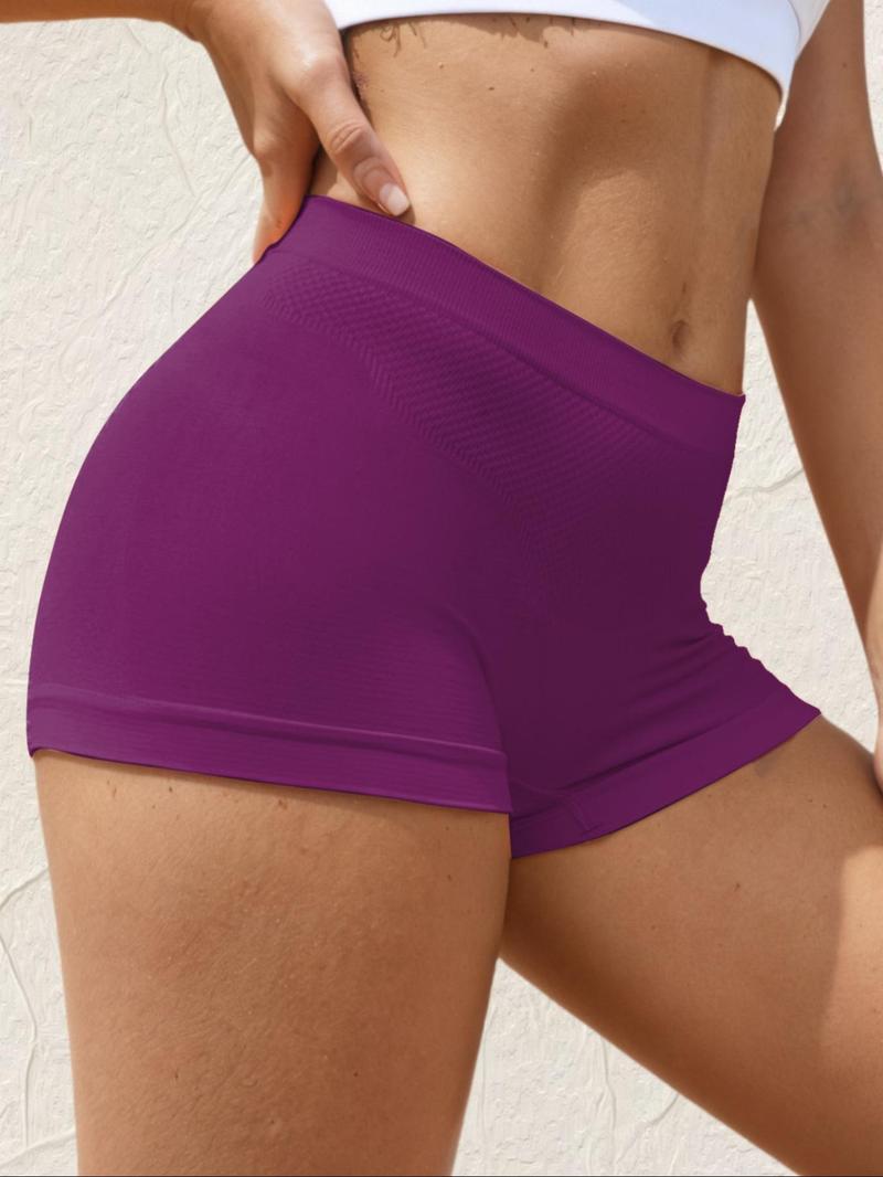 Women's Solid Color Seamless Bodyshorts, Soft Comfy Breathable Panty for Daily Wear, Breathable&Stretch Fabric,Basic Underwear for All Seasons,Women's Bottoms
