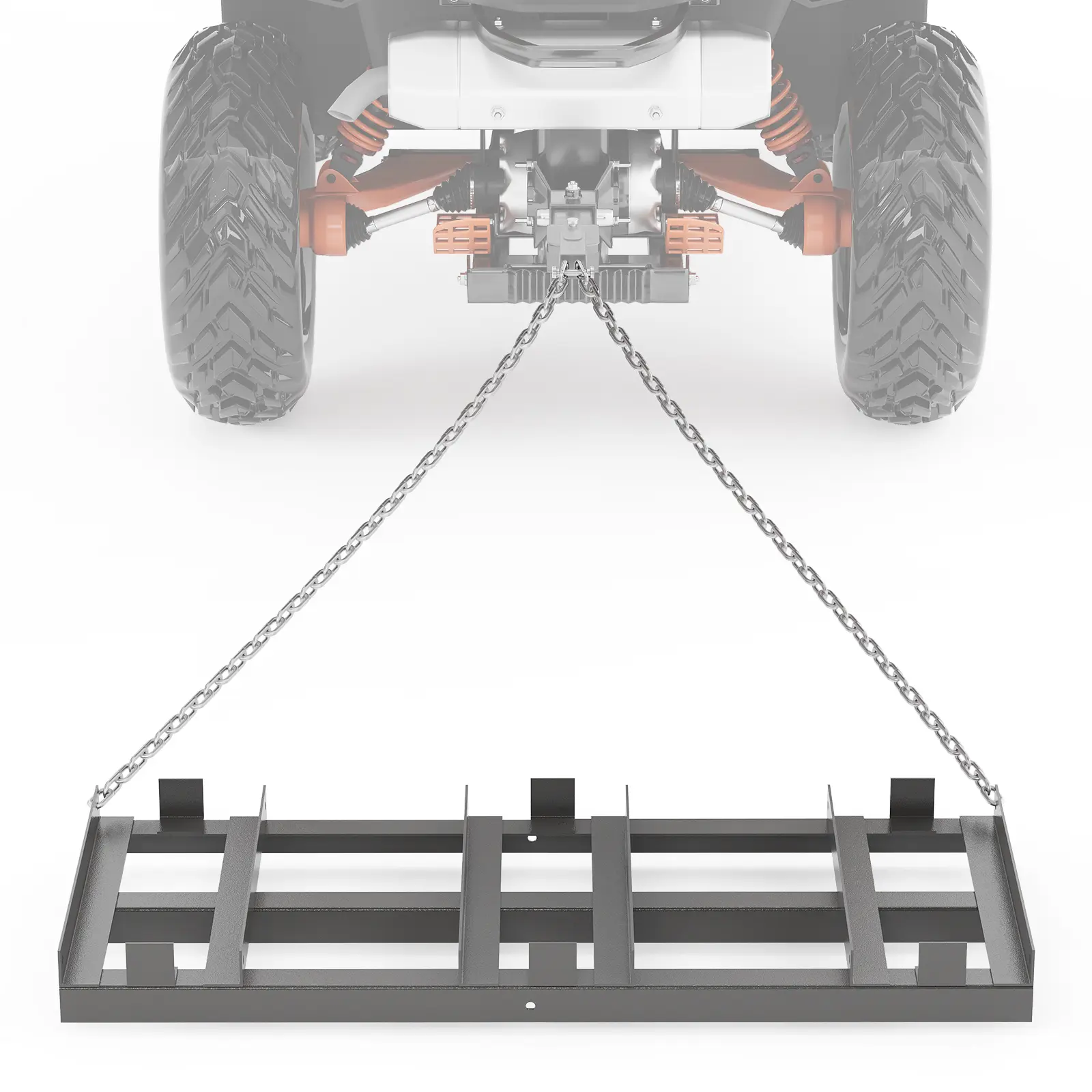 Heavy Duty Tow-Behind Drag Harrow for ATV, Tractor, and UTV – 4ft/6ft Chain Link Landscape Rake for Gravel, Sand, Soil, and Hay Leveling on Yard and Pasture