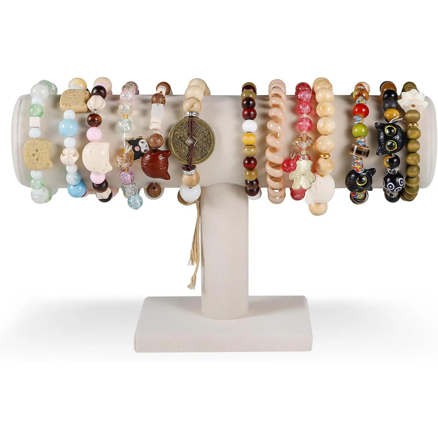 T-Bar Bracelet Holder Stand,  Display for Vendors | Bangle Holder & Bracelet Bar, Anti-Scratch ,  Weighted Base for Craft Fairs, Boutiques, Retail &  Use