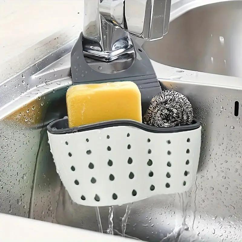 Sink Sponge Drain Rack, 1 Count Multifunctional Silicone Sink Sponge Holder, Kitchen Sink Storage Rack Organiser for Home Dining Room Kitchen Utensils Holder