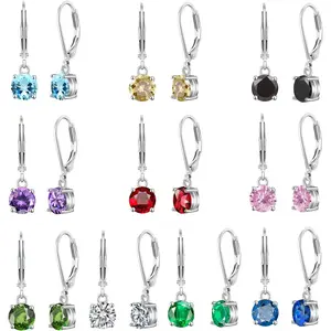 10 Pairs Dangle Earrings for women Fashion Pack - Flawless Cubic Zirconia Leverback Earrings for Teens Girls with Silver/Gold - Hoop