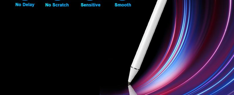 Active Digital Stylus Pen for Touchscreen, Stylus Pencil for Apple iPad mini/Pro/Air, Samsung, iPhone, Android and Most Phone & Tablet, 1.5mm Fine Point Rechargeable Pens - White
