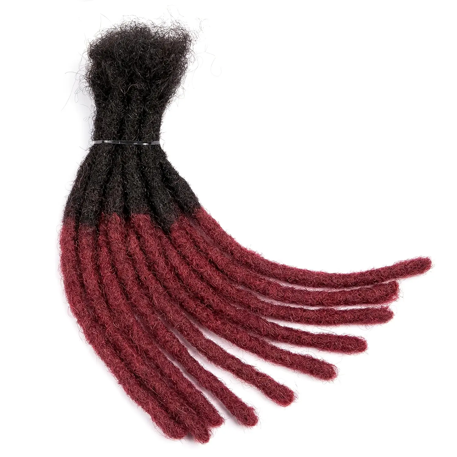 0.16‑Inch Thickness 10 Strands  Real Human Hair Dreadlock Extensions for Men & Women, Full Handmade Permanent Locs Bundles, Versatile Protective Hairstyle, Can Be Dyed, Bleached, Curled and Twisted for Custom Styling