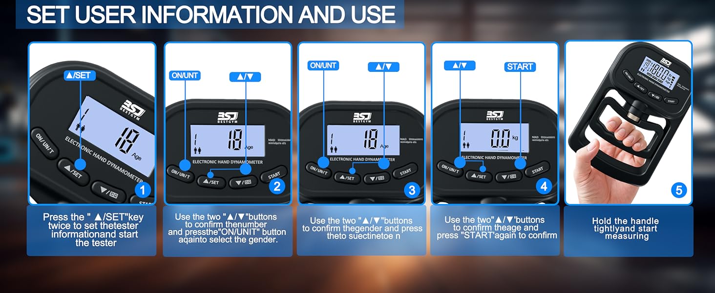 Hand Grip Strength Tester Trainer, 396lbs/180kg Hand Grip Dynamometer with LCD Display, Ideal for Sports, School, and Home Use(Battery Version)