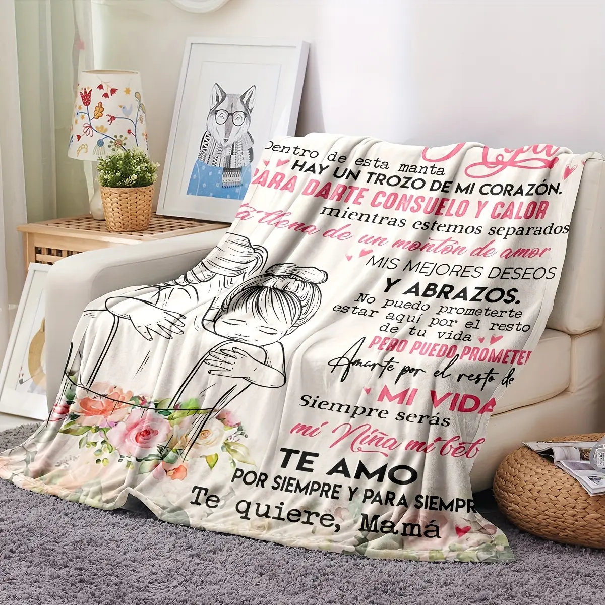 Envelope Pattern Flannel Blanket - Soft and Comfortable Sofa Throw-280GSM