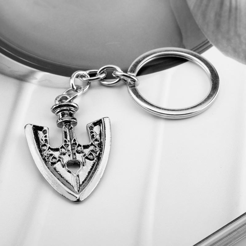 Wonderful adventure small shovel alloy keychain car pendant leather rope necklace