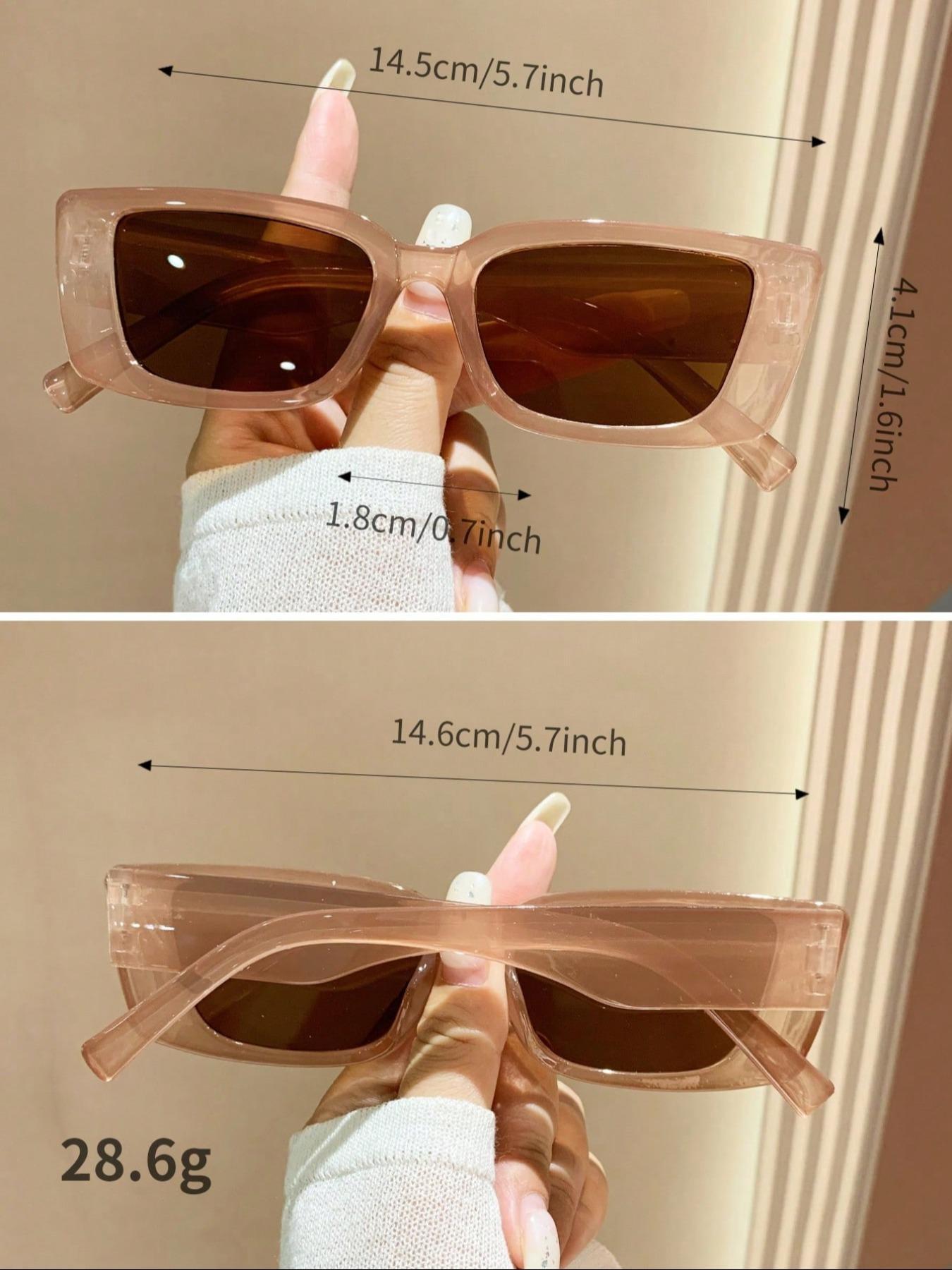 Summer Outfits 2024 Square Frame Sunglasses, New Fashion Travel Accessories for Women & Men, Lightweight and Durable for Outdoor Sun Protection Glasses for Daily Use, Trendy Beach Eyewear