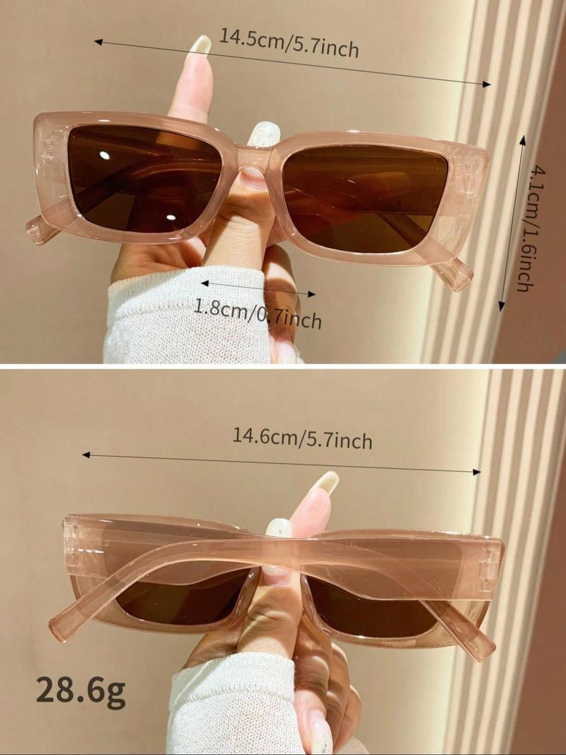 Summer Outfits 2024 Square Frame Sunglasses, New Fashion Travel Accessories for Women & Men, Lightweight and Durable for Outdoor Sun Protection Glasses for Daily Use, Trendy Beach Eyewear