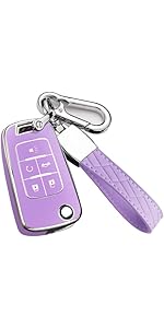 for Chevy Key Fob Cover with Keychain, Premium TPU Full Protection Key Fob Case for Chevrolet Equinox Camaro Cruze Malibu Sonic Buick Terrain (5 Buttons Pink)