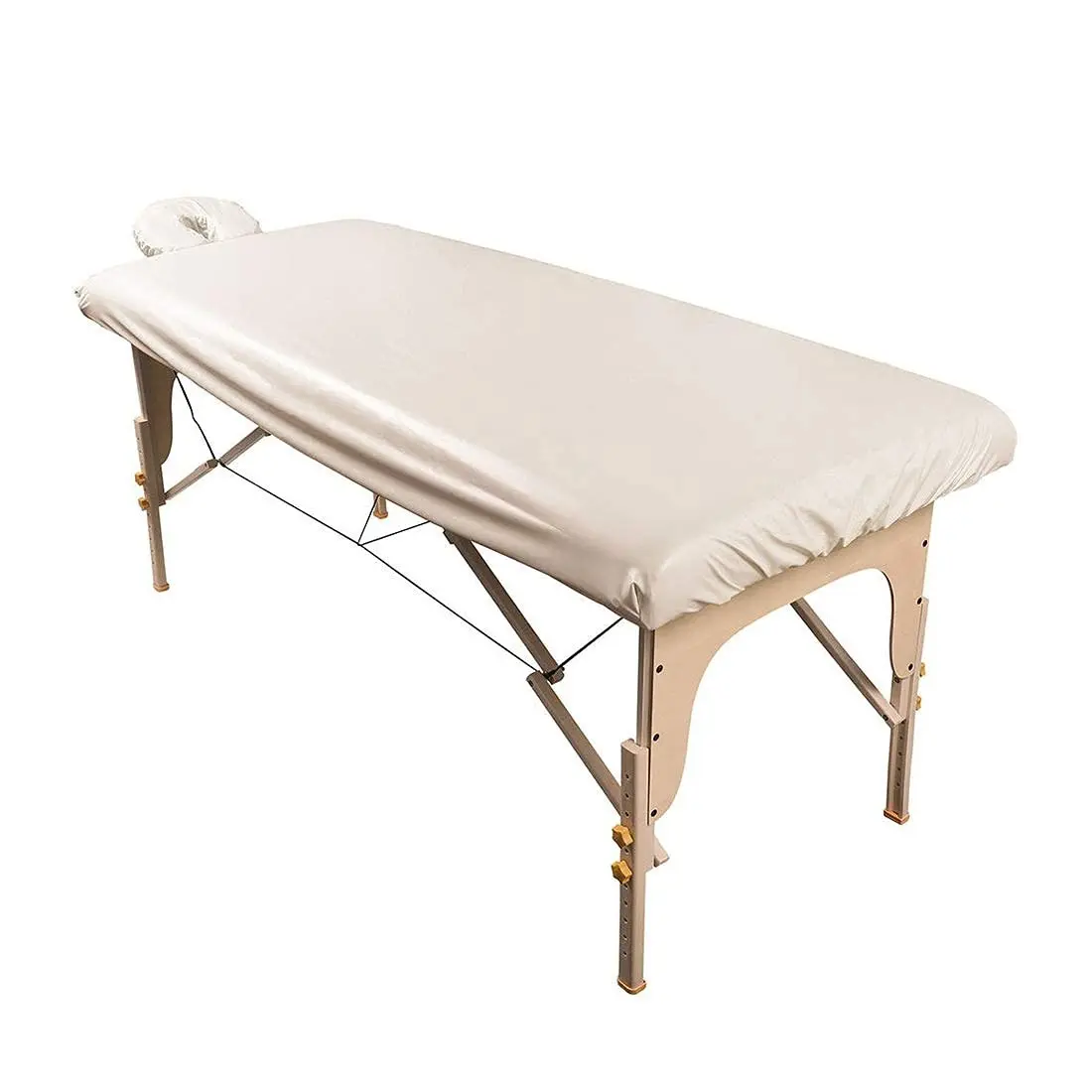 Professional Collection Waterproof Massage Table Cover, Protective Spa Treatment Sheet Set for Massage Tables, Machine Washable, includes Massage Fitted Sheet and Face Rest Cover, Natural