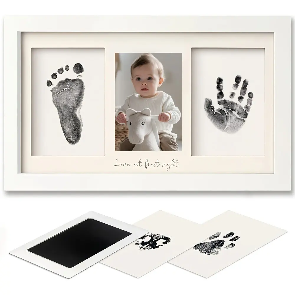 Decorative Frame with Text, Footprint Memorial Photo Frame, Non-Toxic Keepsake Frame, DIY Personalized Gift for New Mothers