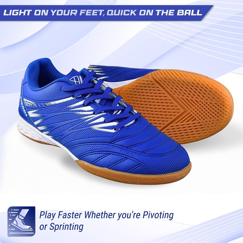Vizari Indoor Soccer Shoes for Men and Women |   Lightweight Indoor Football Shoes with Synthetic Upper |   Non-Marking Rubber Outsole Cleats for Indoor Soccer and Futsal Surfaces
