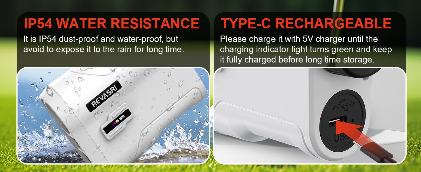 Golf Rangefinder with Slope and Pin Lock Vibration, External Slope for Golf Tournament Legal, Rangefinders with Rechargeable Battery 600/1000YDS Range Finder