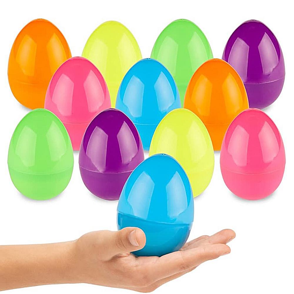 50Pcs Easter Empty Eggs Fillable Colorful Bright Easter Eggs Shell Toys Assorted Colors Easter Eggs Fake Eggs Easter Decoration