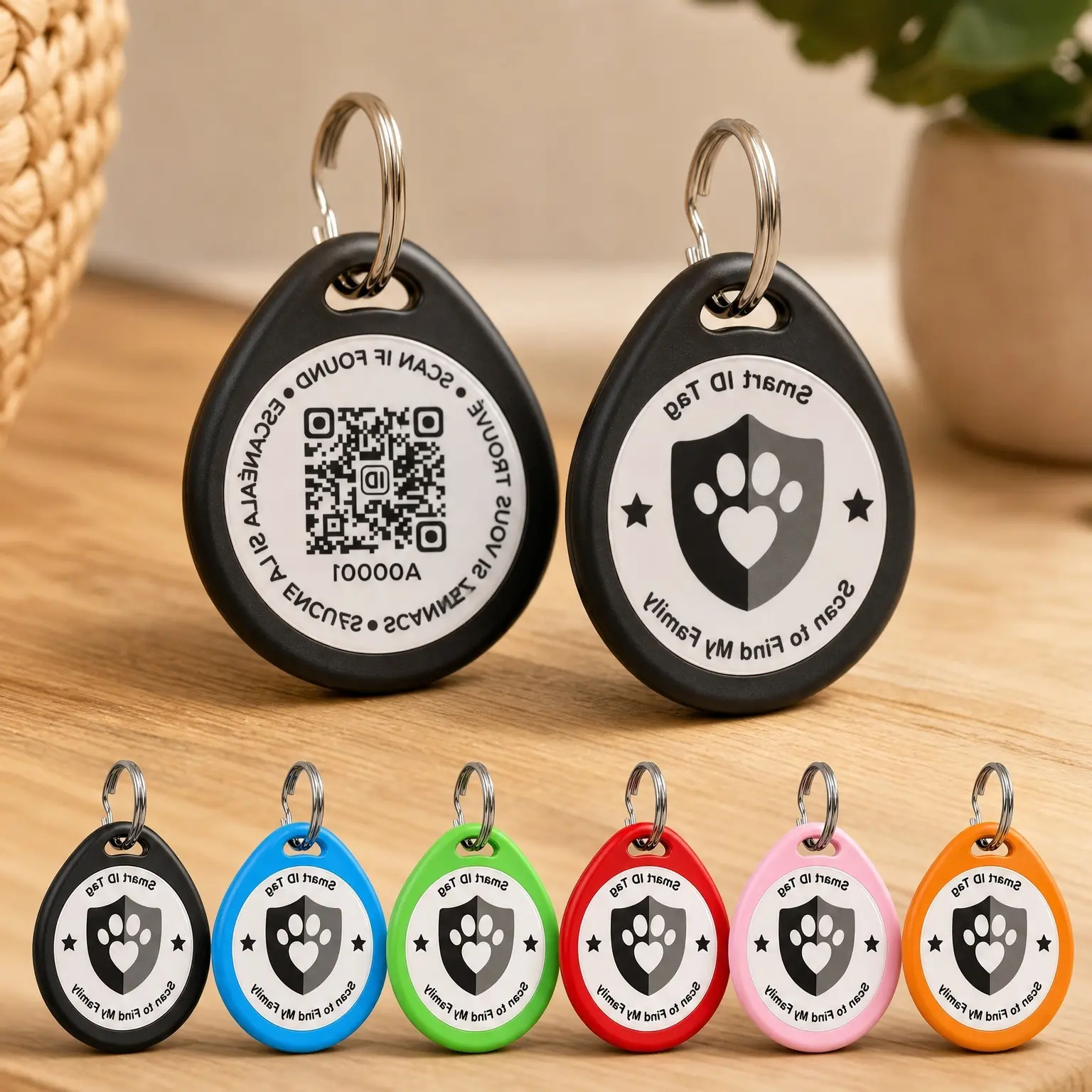 Personalized QR Code Dog Tags for Pets with Real-Time Alerts, Black - No Subscription or App Needed, Modifiable Online Profile, Emergency Contacts, Anti-Lost, Photos, All-in-OneGift
