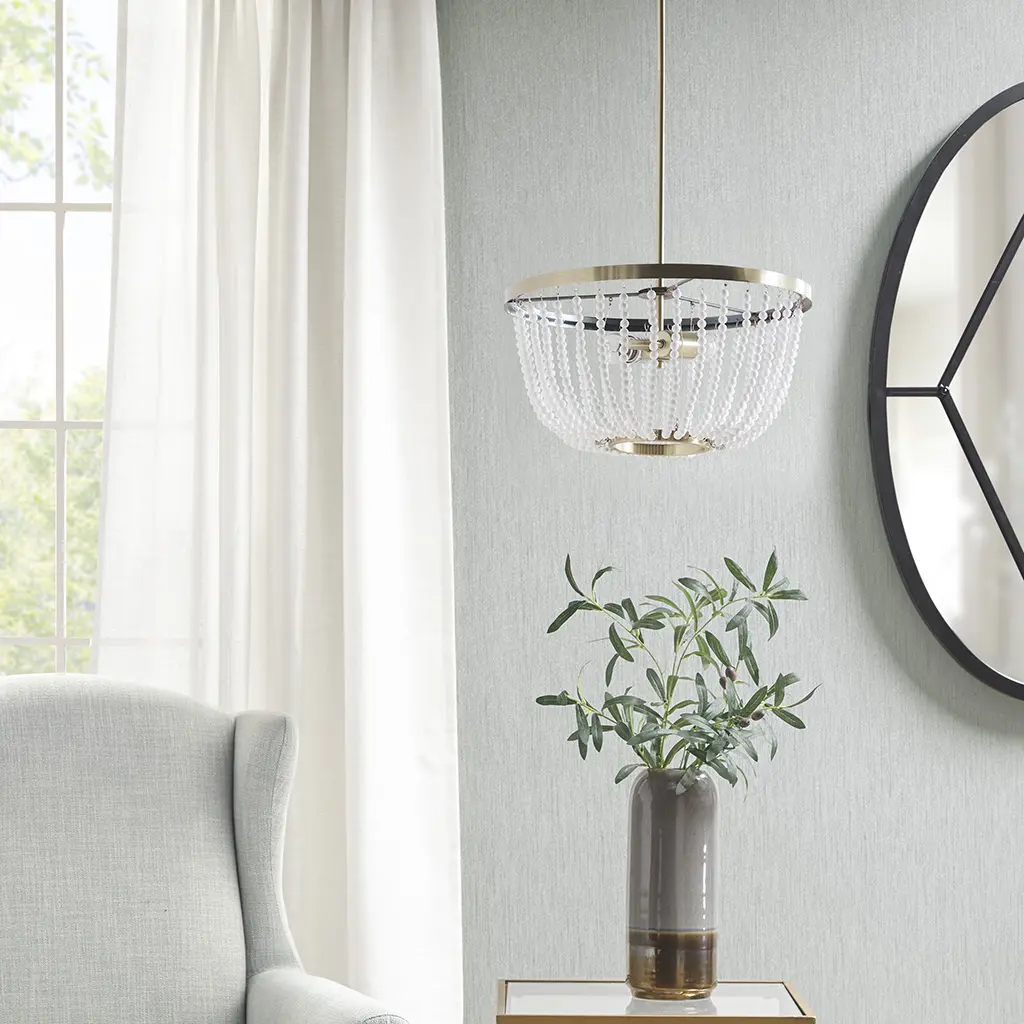Nokaa 2-Light Chandelier Pendant Light Fixture, Modern Ceiling Hanging Lamp with Adjustable Height, Acrylic & Antique Brass Finish, Hardwired, E26 Base, Bulbs Not Included, for Dining Room Kitchen Living Room Entryway