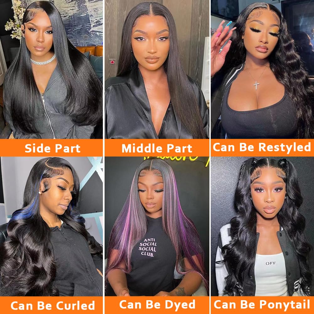 Bling Hair 180% Bone Straight 360 HD Full Lace Frontal Human Hair Wigs  For Woman Cheap Brazilian 13X6 13x4 Lace Front Human Hair Wig Smooth Pre Plucked 12-36 Inch Wholesale