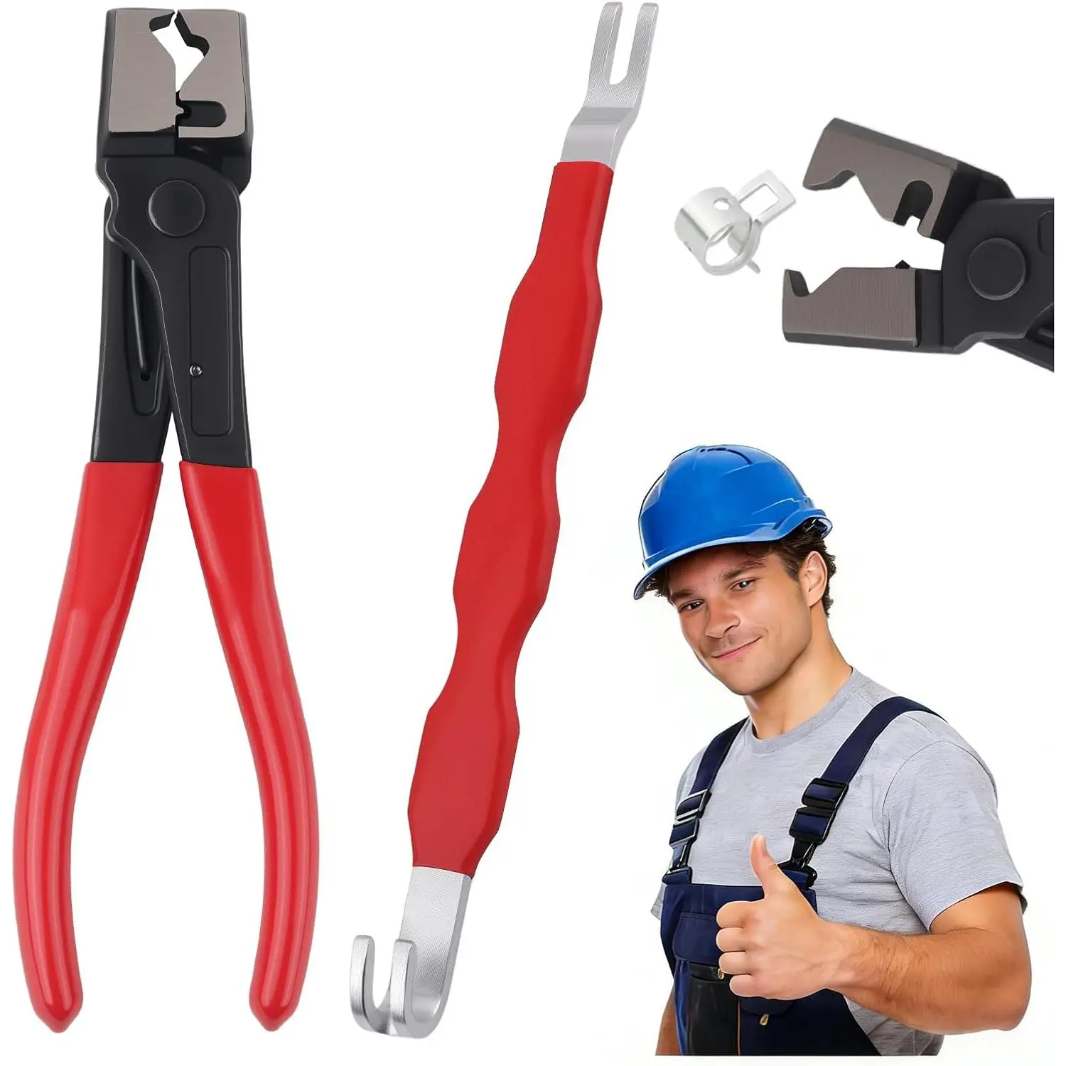 2 count Electrical Disconnect Pliers for ,Heavy Duty Auto Electrical Connector  Hose Clamp Pliers,Non-Slip - Electricals Connector Separator Tool