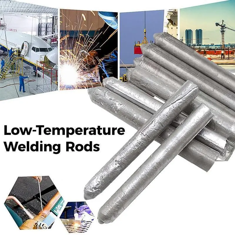 Low-Temperature, Easily Fusible Aluminum Welding Rods, Suitable for Water Tanks and Pipes. Multi-Functional, Fast-Melting Flux-Cored Rods, Suitable for Stainless Steel, Copper, Iron, and Aluminum, Effectively Repairing and Filling Welds