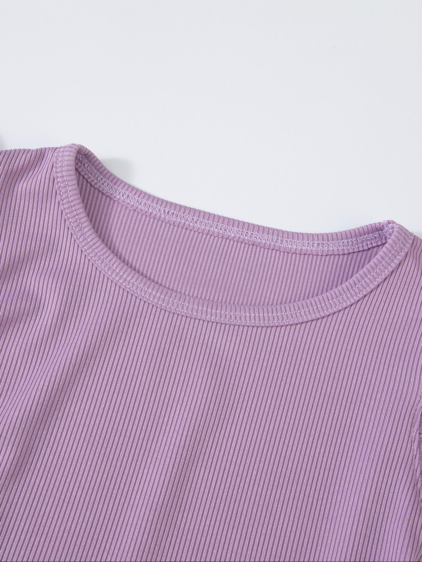 Toddler Girl's Ditsy Floral Print Frill Trim Ruffle Tee & Pants Set, Casual Soft Comfy Short Sleeve T-shirt & Trousers for Summer, Kids Clothes for Daily Wear