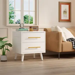 High-Quality MDF Modern Nightstand - 2-Drawer Bedroom Side Table with Storage, Stylish Indoor Home Decor for Christmas Use, 2 Drawers