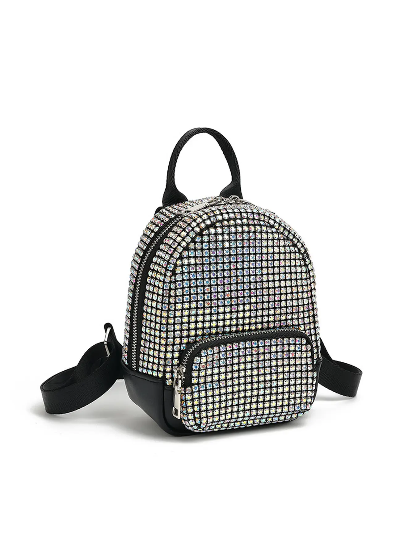 New large-capacity backpack for women, featuring sparkling rhinestones, perfect for everyday casual wear and versatile styling