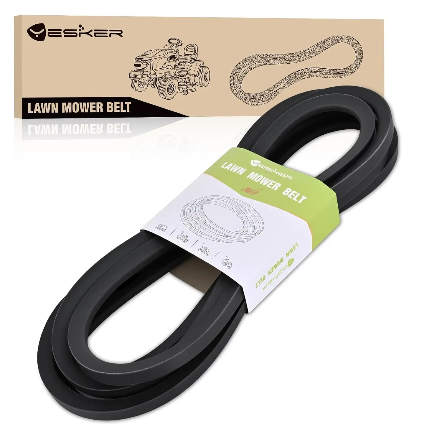 Yesker 109-8073 Drive Belt 60 Inch Mower Deck Belt 5/8 Inch x 198.98 Inch for Exmark Lazer Z LZ-LP E S X-Series Deck Standard Zero Turn Lawn Mowers Heavy-Duty Durable Aramid Cord Replaces 116-1985 135-5774