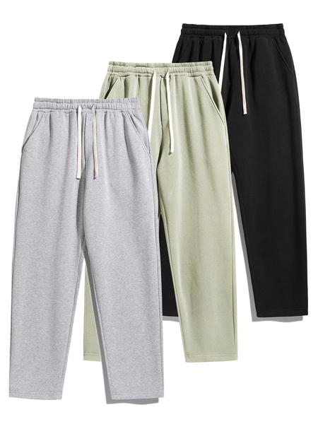 Men's Thermal Lined Pants with Drawstring Waist, Relaxed Fit Sweatpants for Fall & Winter, Men's Bottoms Men's Thermal Lined Pants with Drawstring Waist, Relaxed Fit Sweatpants for Fall & Winter, Men's Bottoms