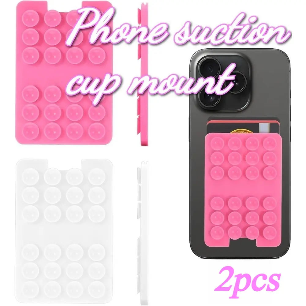 2pcsSuction cup mobile phone holder hands-free sticky mobile phone card holder strong suction cup adhesive mobile phone case suction cup card holder for mobile phone mobile device multi-purpose mobile phone bag mobile phone case wallet Phone Suction Pad