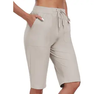 Womens 13" Knee Length Hiking Shorts Quick Dry Water Resistant Athletic Travel Golf Bermuda Shorts with 3 Pockets(Gift)